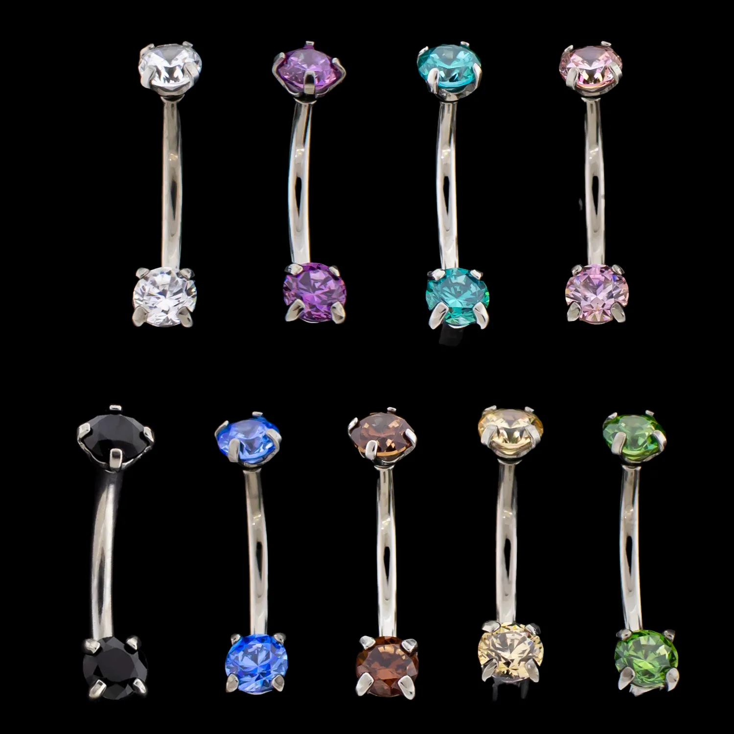 16G Prong Set Premium Zirconia Curve