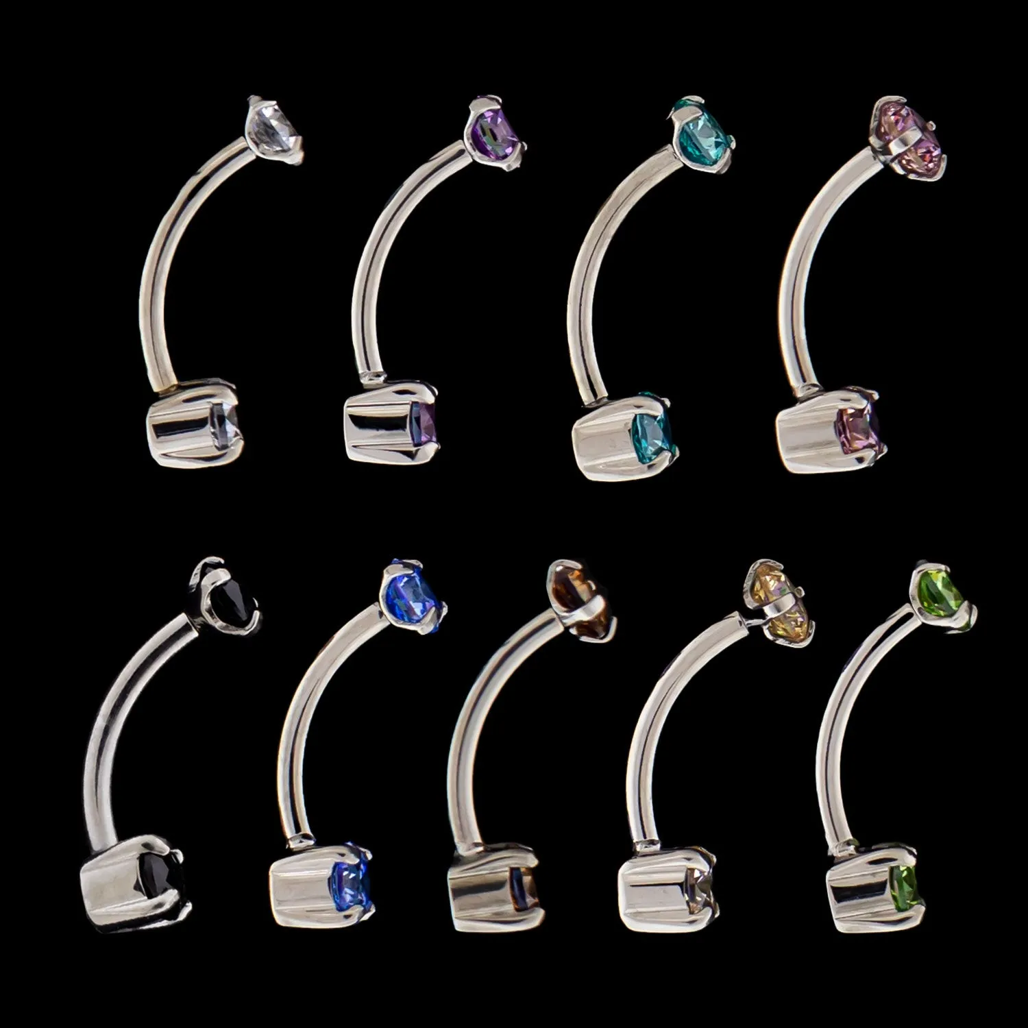 16G Prong Set Premium Zirconia Curve