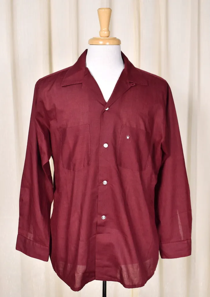 1950s Burgundy LS Shirt