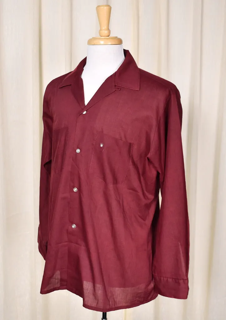 1950s Burgundy LS Shirt