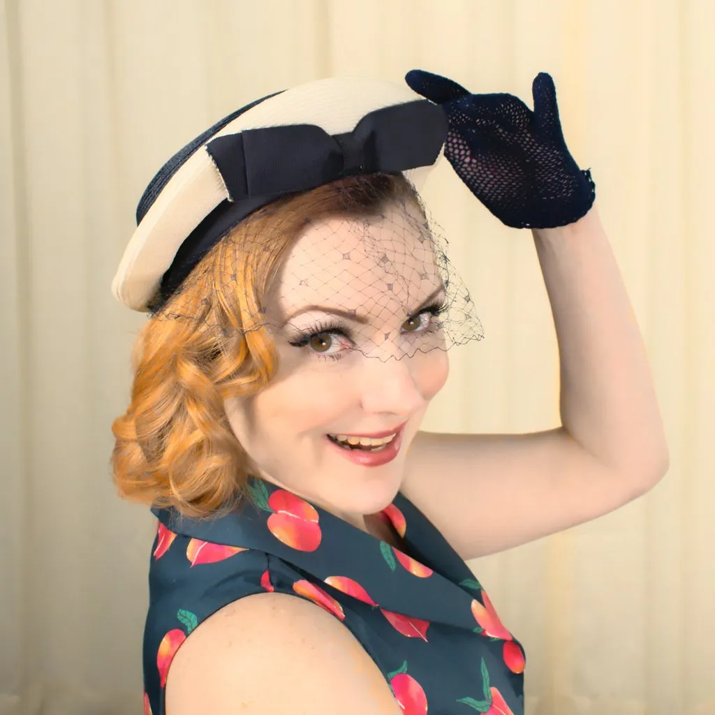 1950s Navy & White Sailor Hat