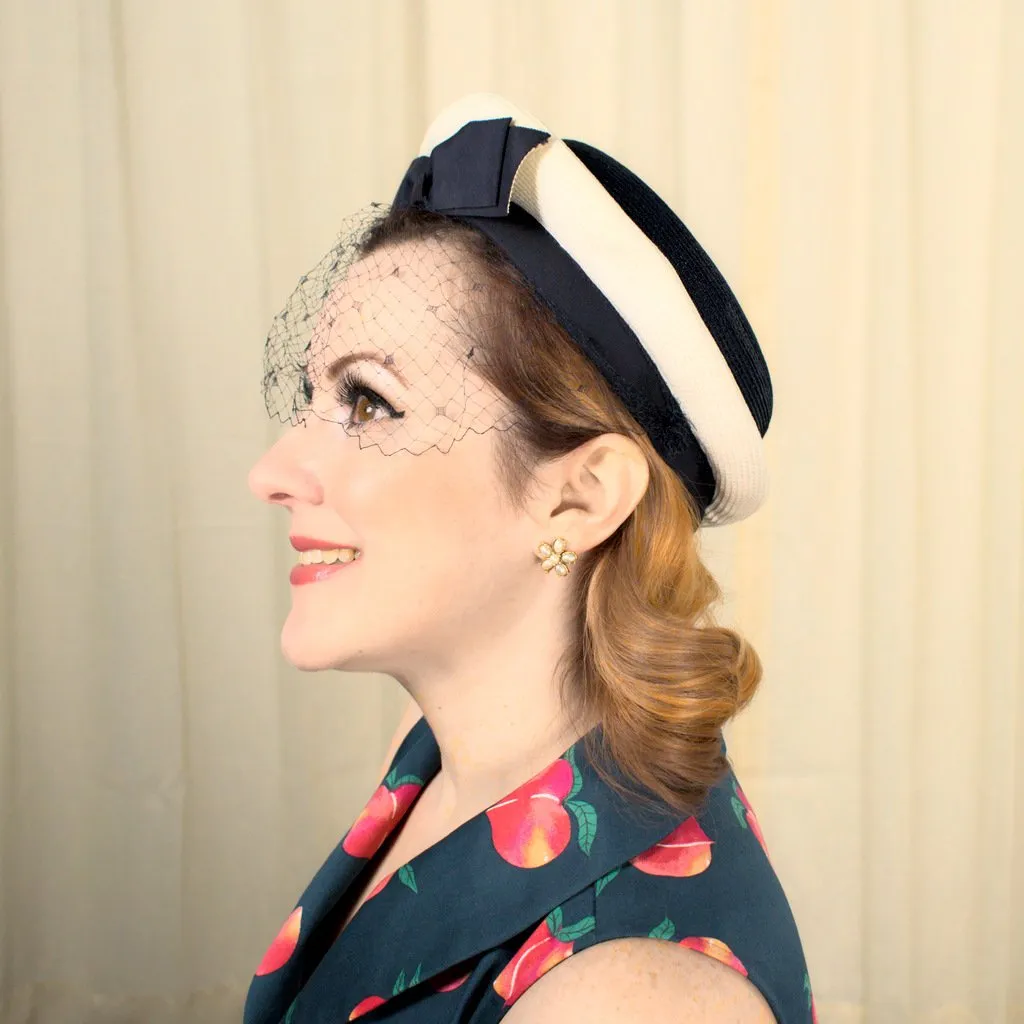 1950s Navy & White Sailor Hat