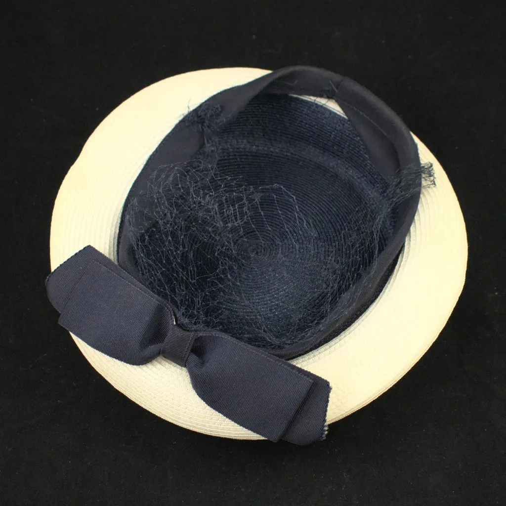 1950s Navy & White Sailor Hat