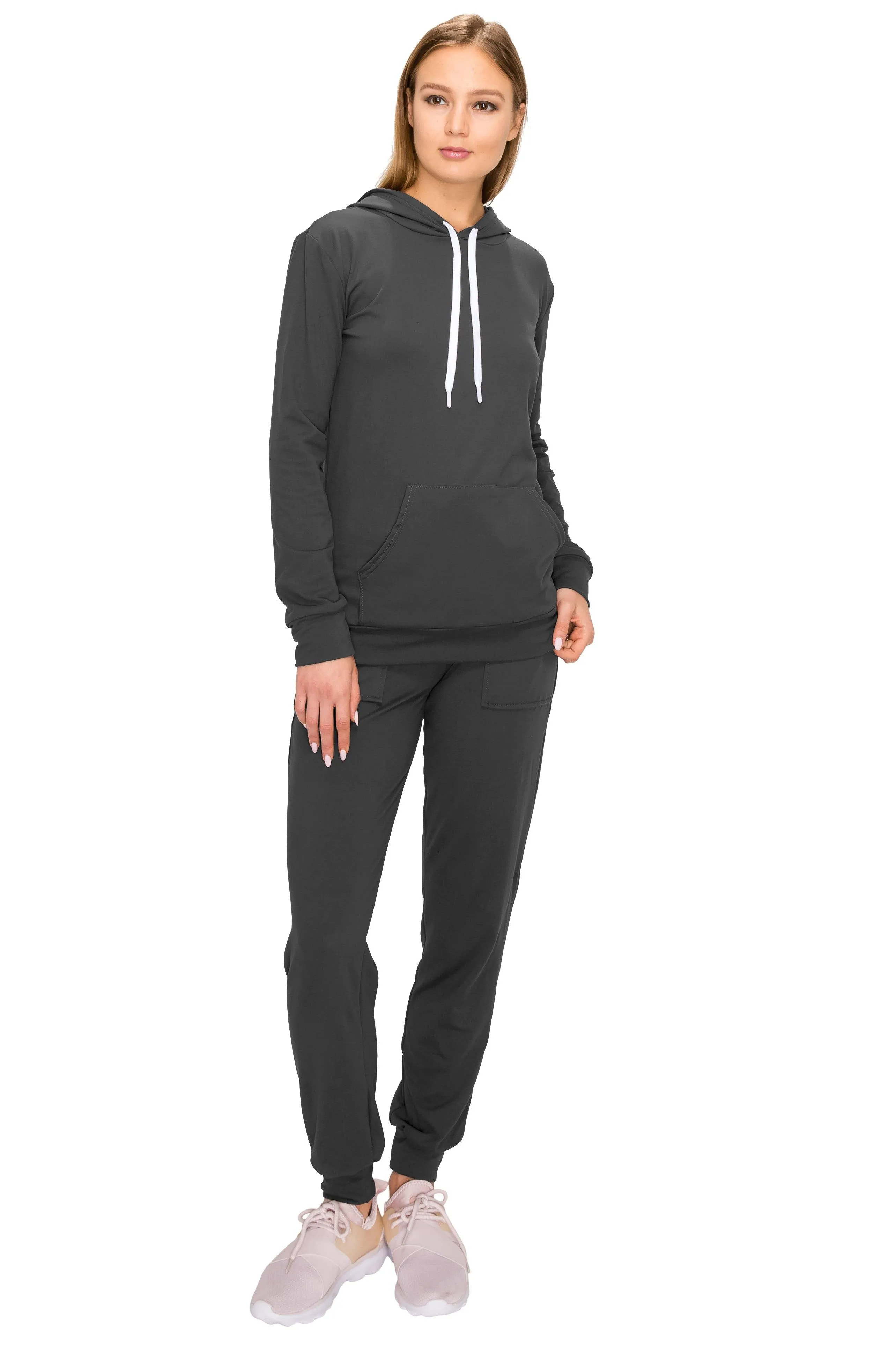 2 Piece Fleece Hoodie and Pants Set - Soft Pullover Sweatshirt and Sweatpants Tracksuit