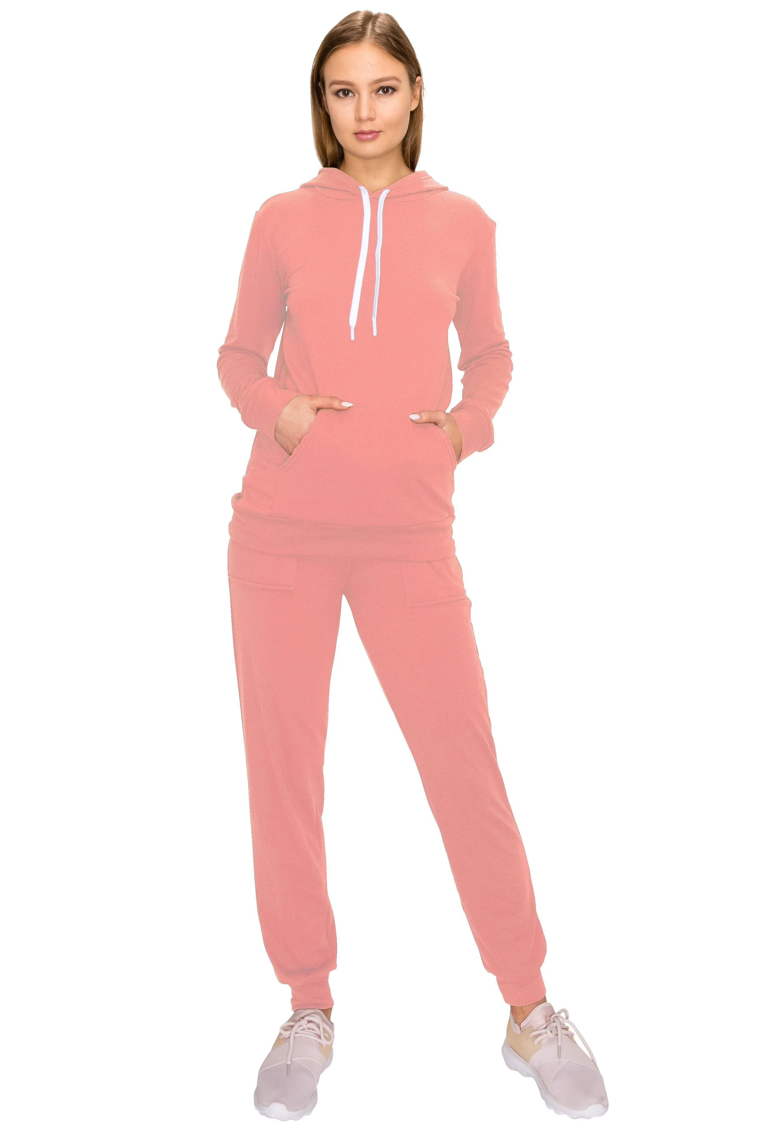 2 Piece Fleece Hoodie and Pants Set - Soft Pullover Sweatshirt and Sweatpants Tracksuit