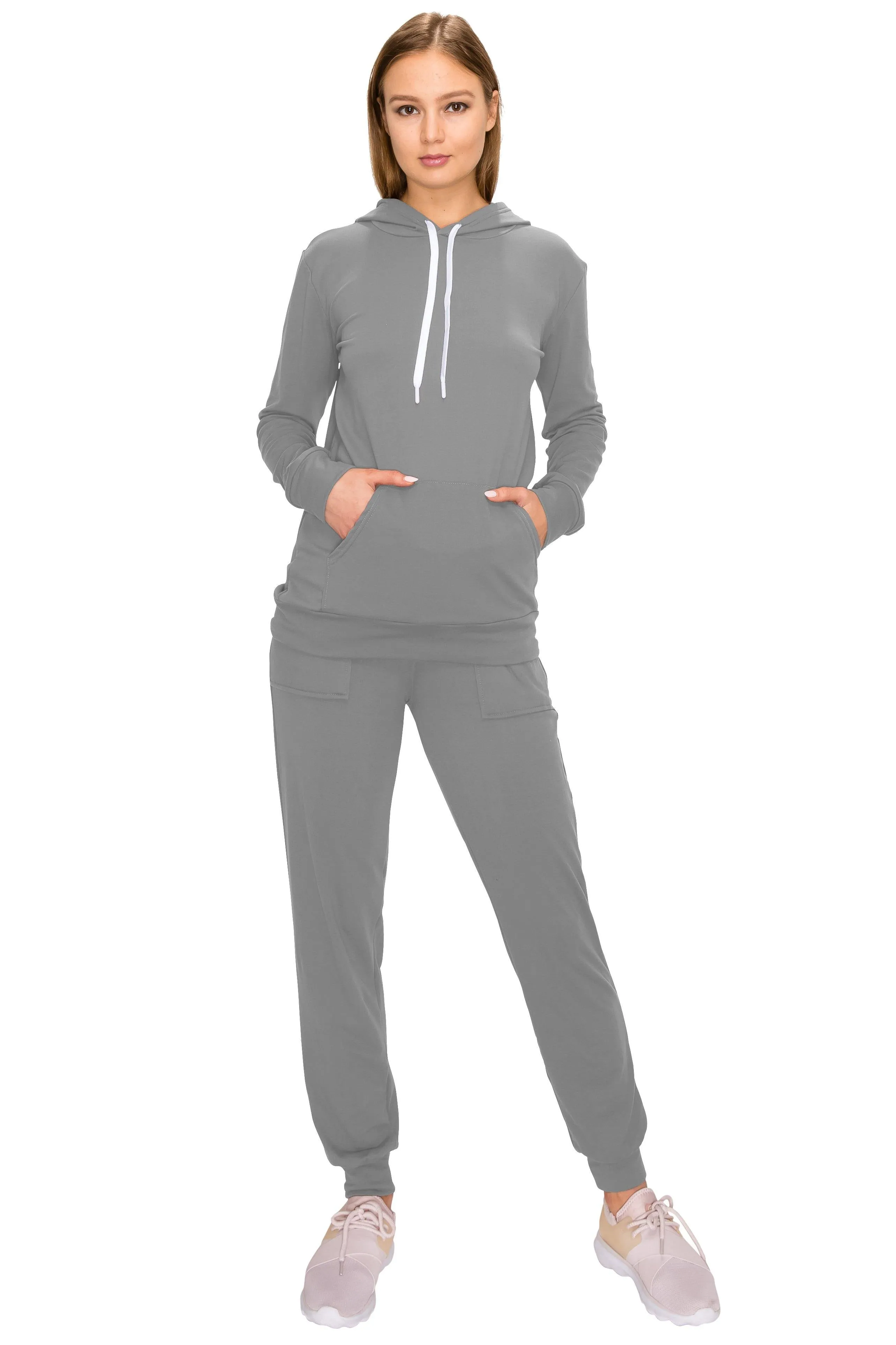 2 Piece Fleece Hoodie and Pants Set - Soft Pullover Sweatshirt and Sweatpants Tracksuit