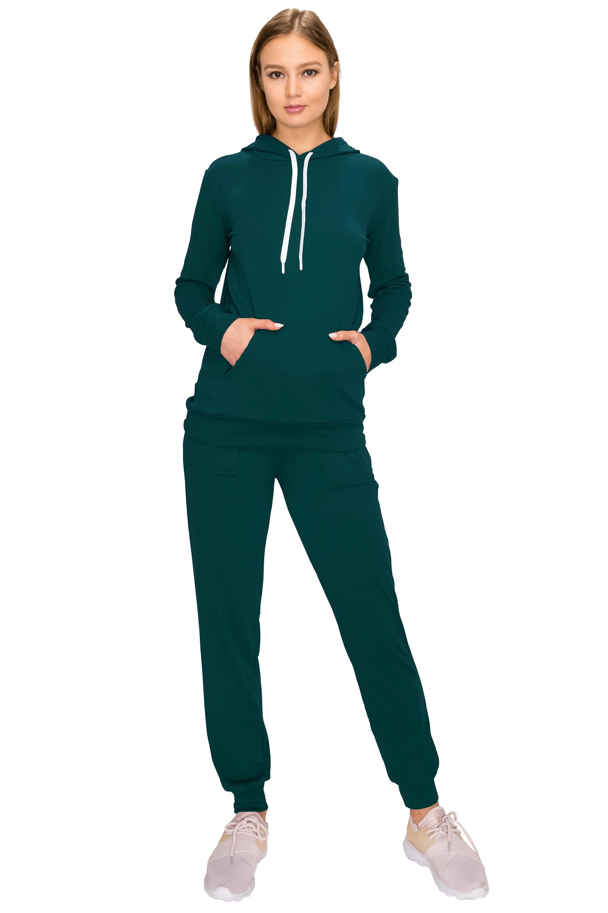 2 Piece Fleece Hoodie and Pants Set - Soft Pullover Sweatshirt and Sweatpants Tracksuit