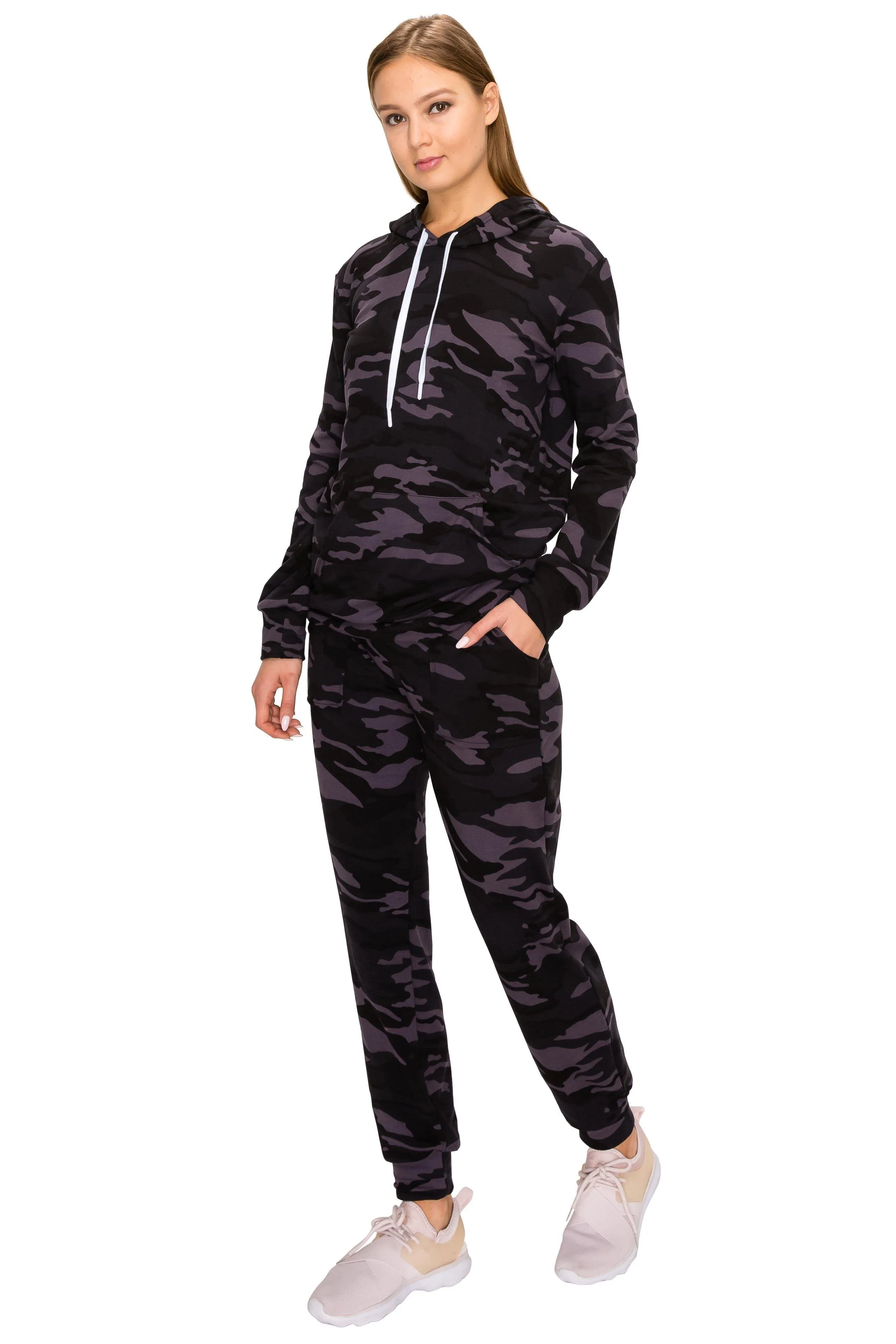 2 Piece Fleece Hoodie and Pants Set - Soft Pullover Sweatshirt and Sweatpants Tracksuit