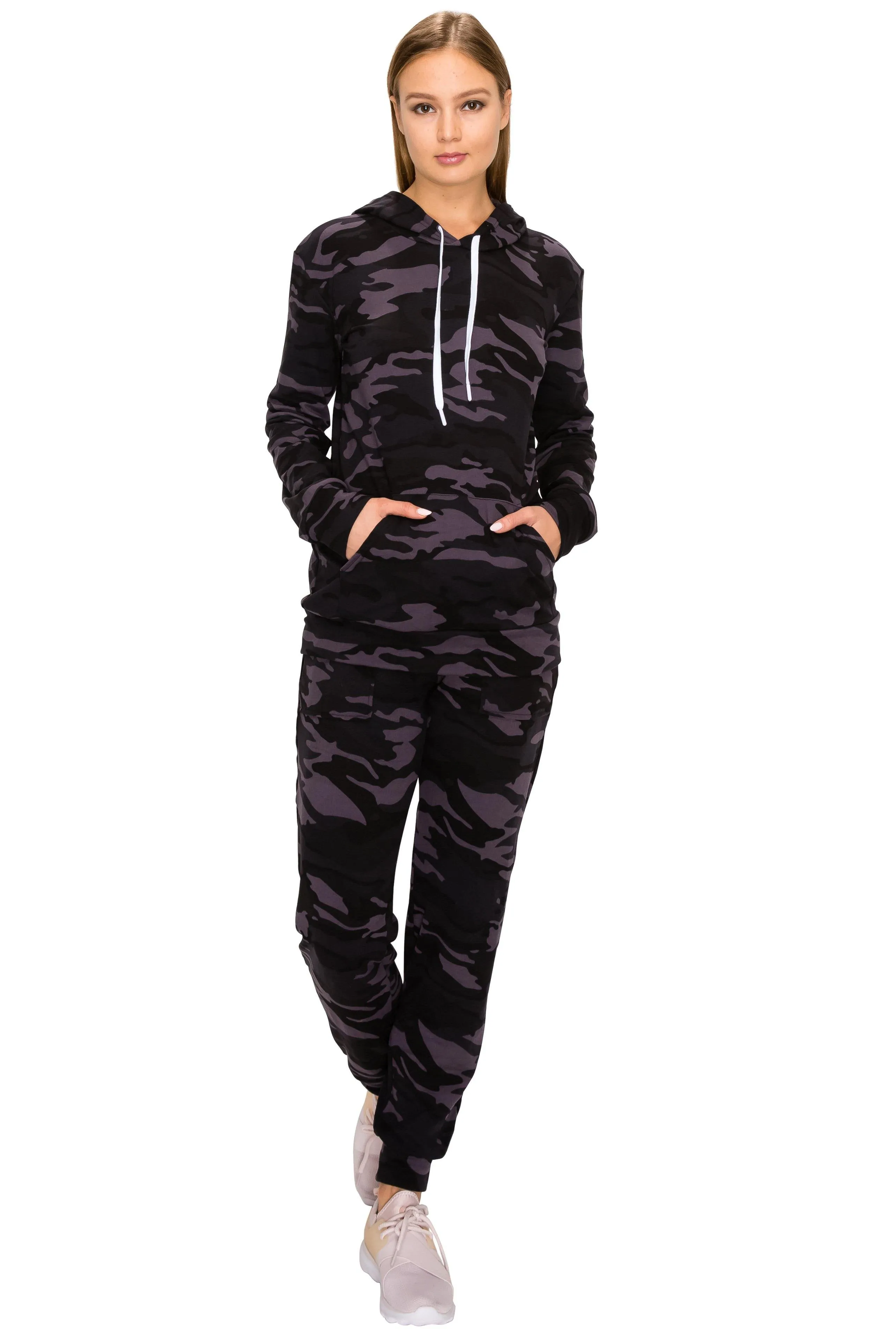 2 Piece Fleece Hoodie and Pants Set - Soft Pullover Sweatshirt and Sweatpants Tracksuit