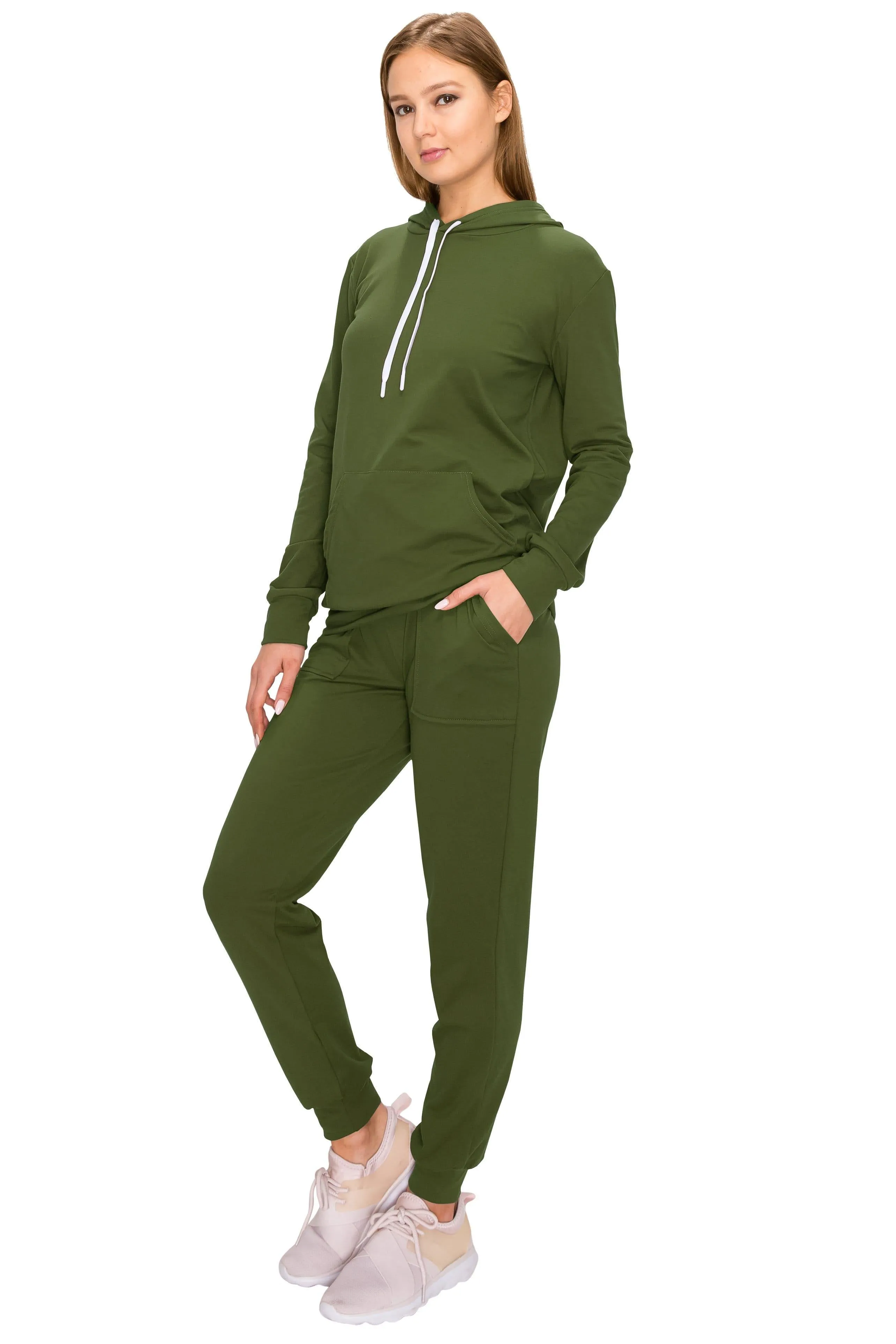 2 Piece Fleece Hoodie and Pants Set - Soft Pullover Sweatshirt and Sweatpants Tracksuit