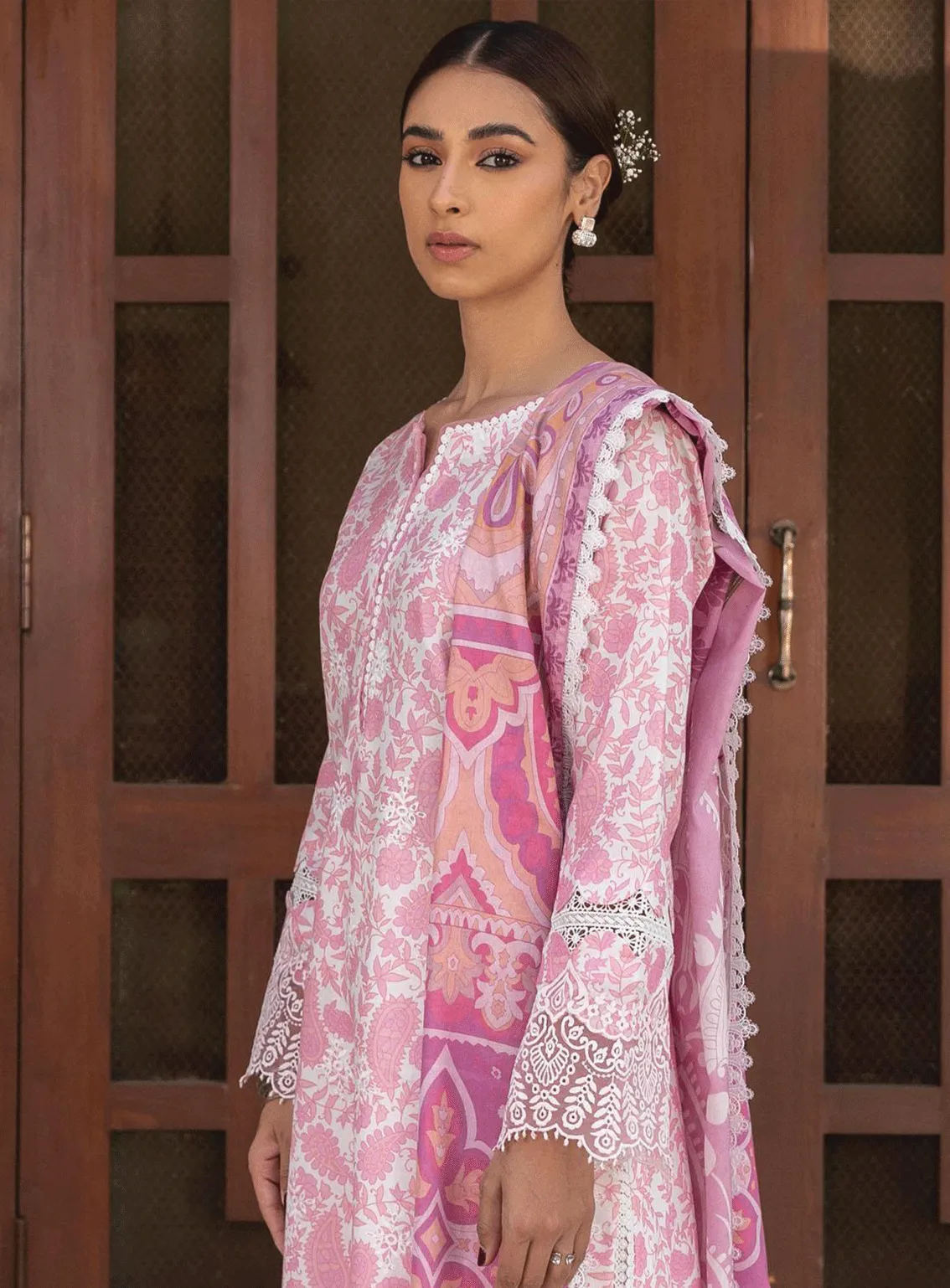 Aabyaan Embroidered Lawn Unstitched 3 Piece Suit - ABY23PL AP-08 JANAAN