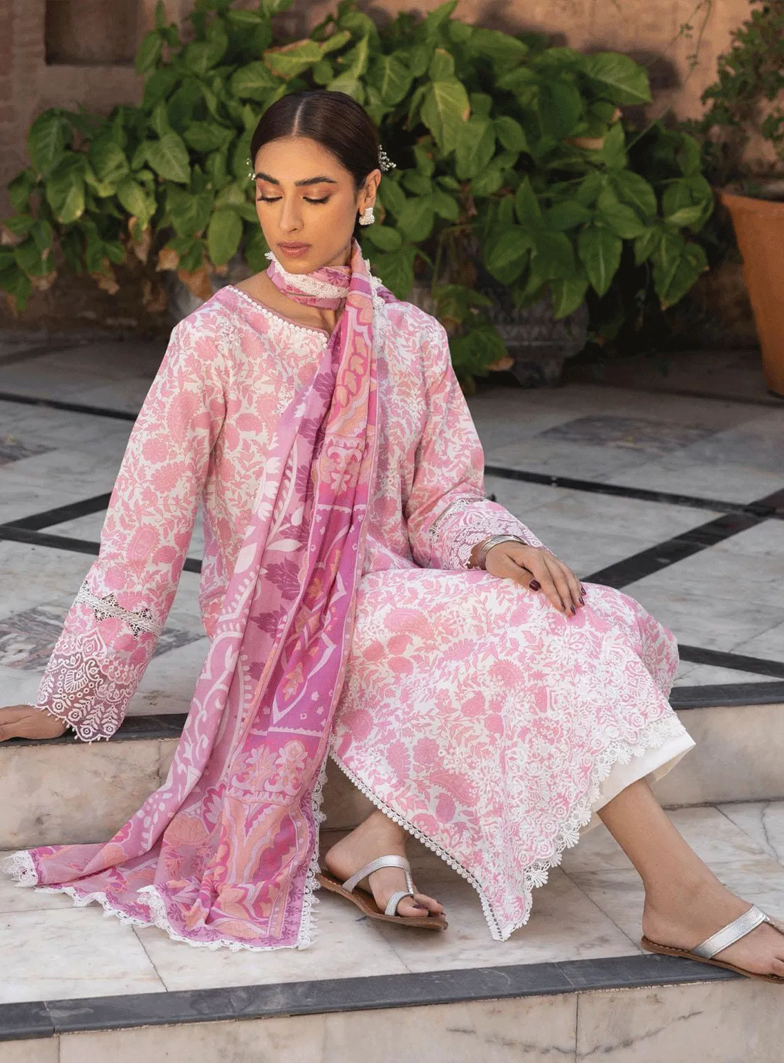 Aabyaan Embroidered Lawn Unstitched 3 Piece Suit - ABY23PL AP-08 JANAAN