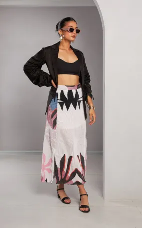 Abstract Blazer And Skirt Set