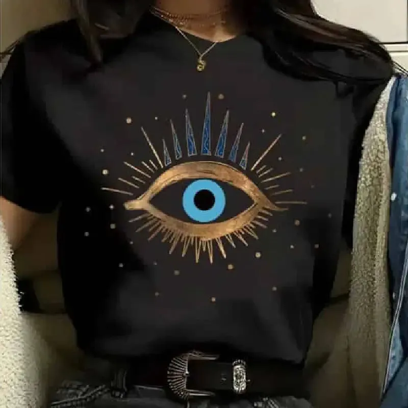 Aesthetic Round Neck Eye T Shirt