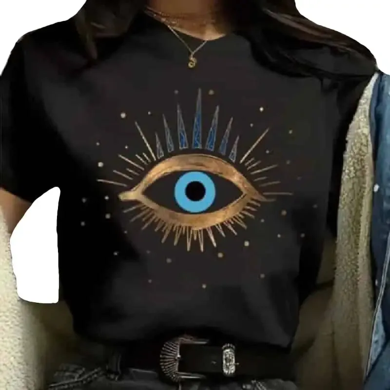 Aesthetic Round Neck Eye T Shirt