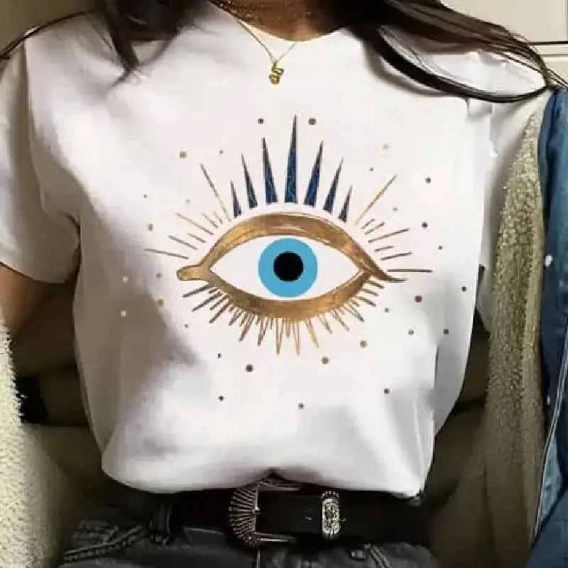 Aesthetic Round Neck Eye T Shirt