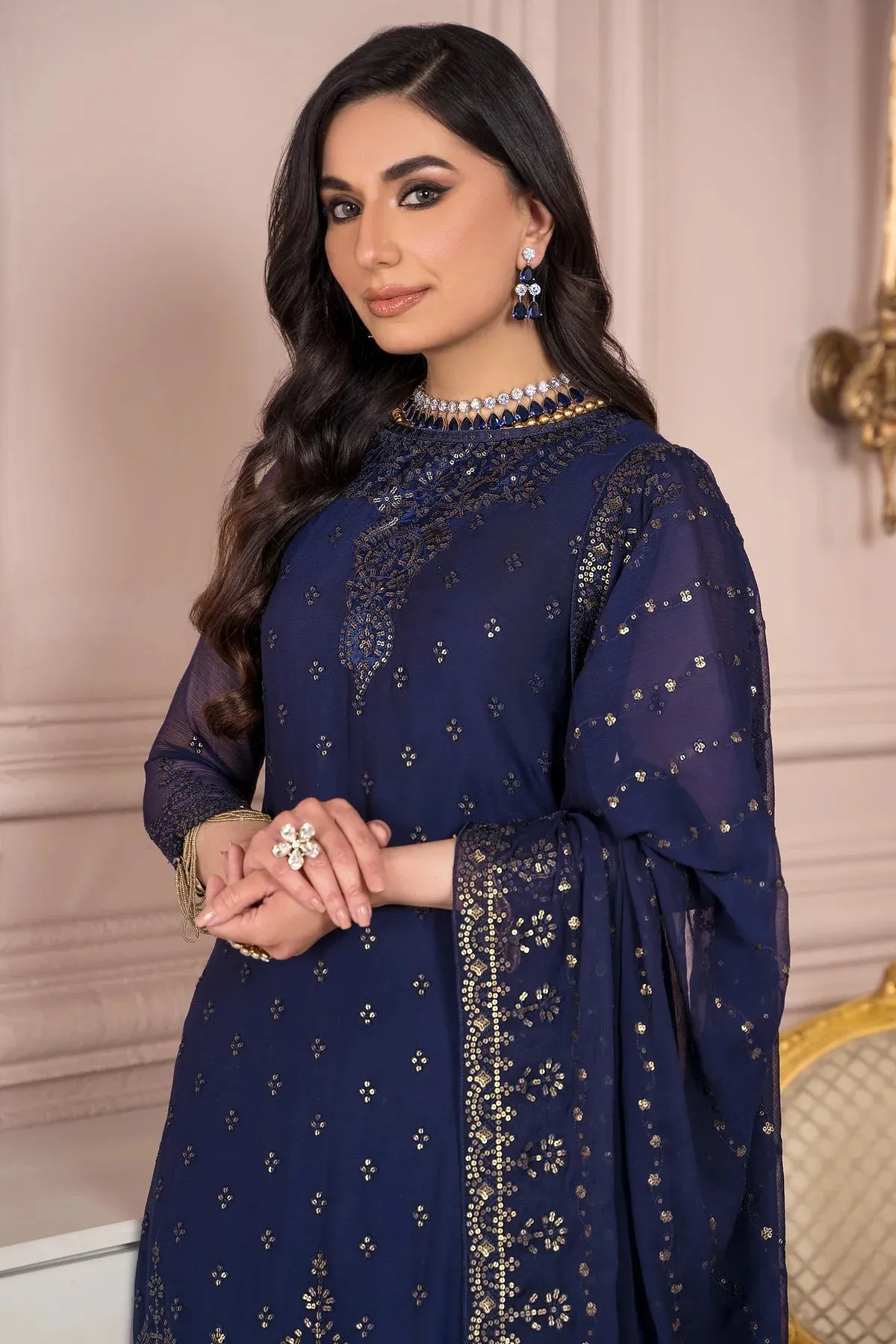 Afreen By Zarif Embroidered Net Unstitched 3 Piece Suit - 05