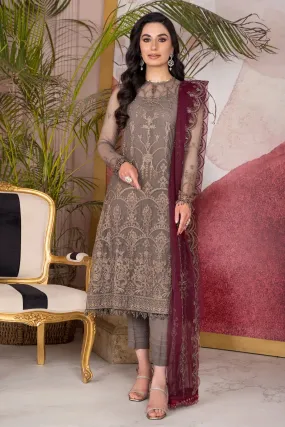 Afreen By Zarif Embroidered Net Unstitched 3 Piece Suit - 10