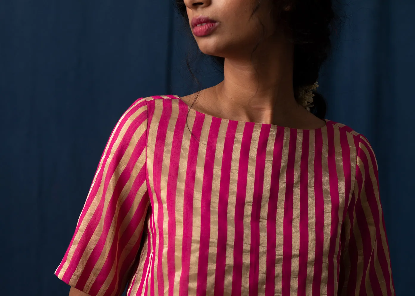 Afterglow Blouse - Fuchsia & Gold