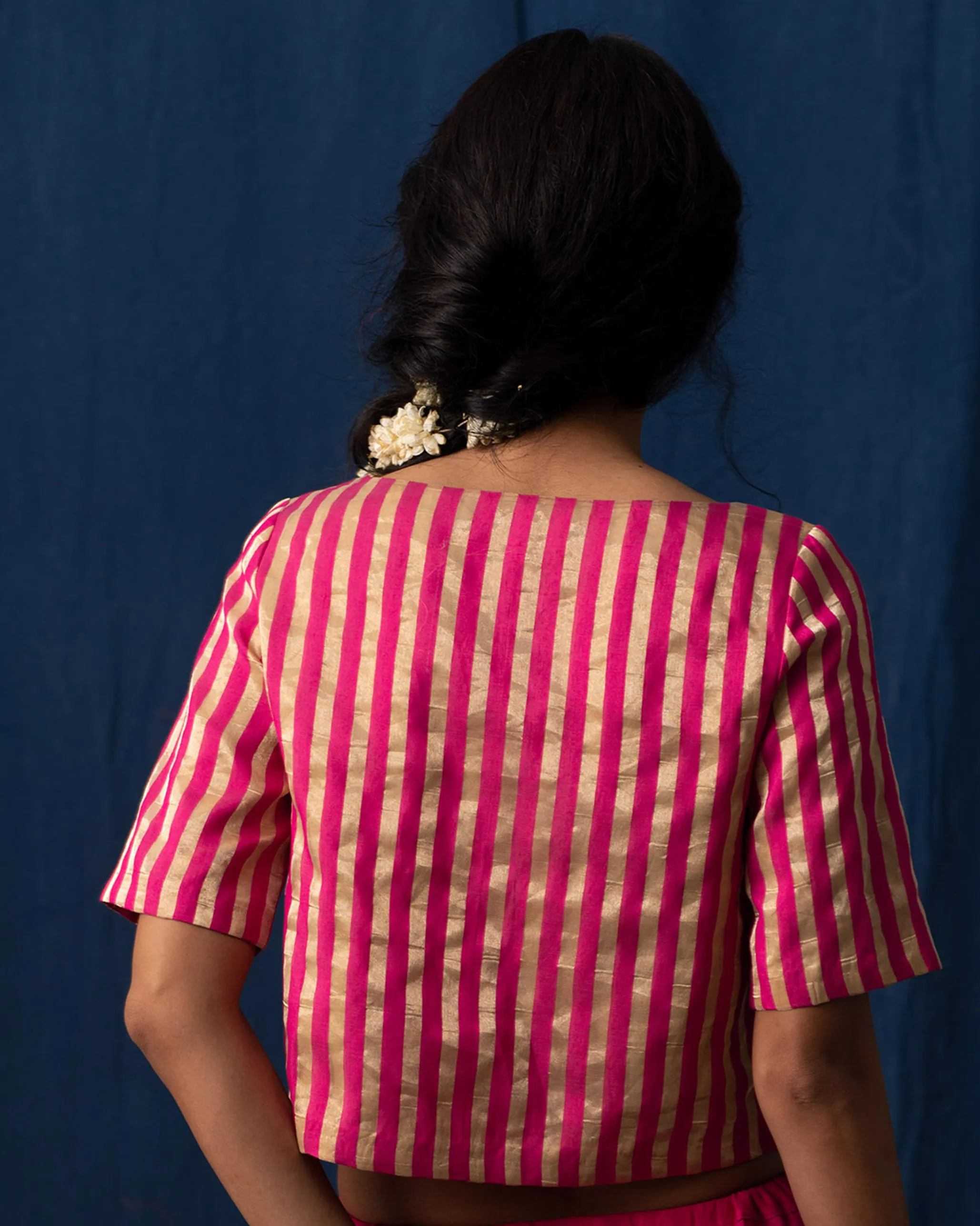 Afterglow Blouse - Fuchsia & Gold