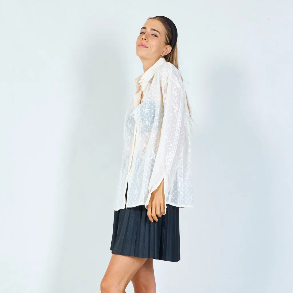 All-over sequin chiffon blouse wholesale