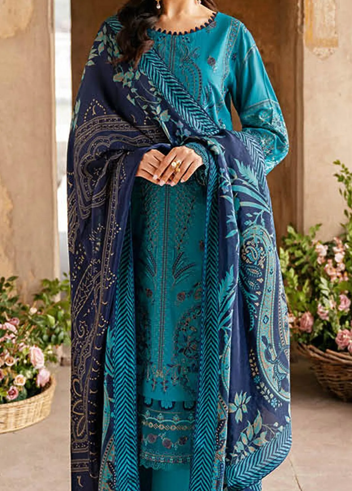 Andaaz By Ramsha Embroidered Lawn Unstitched 3 Piece Suit - 01