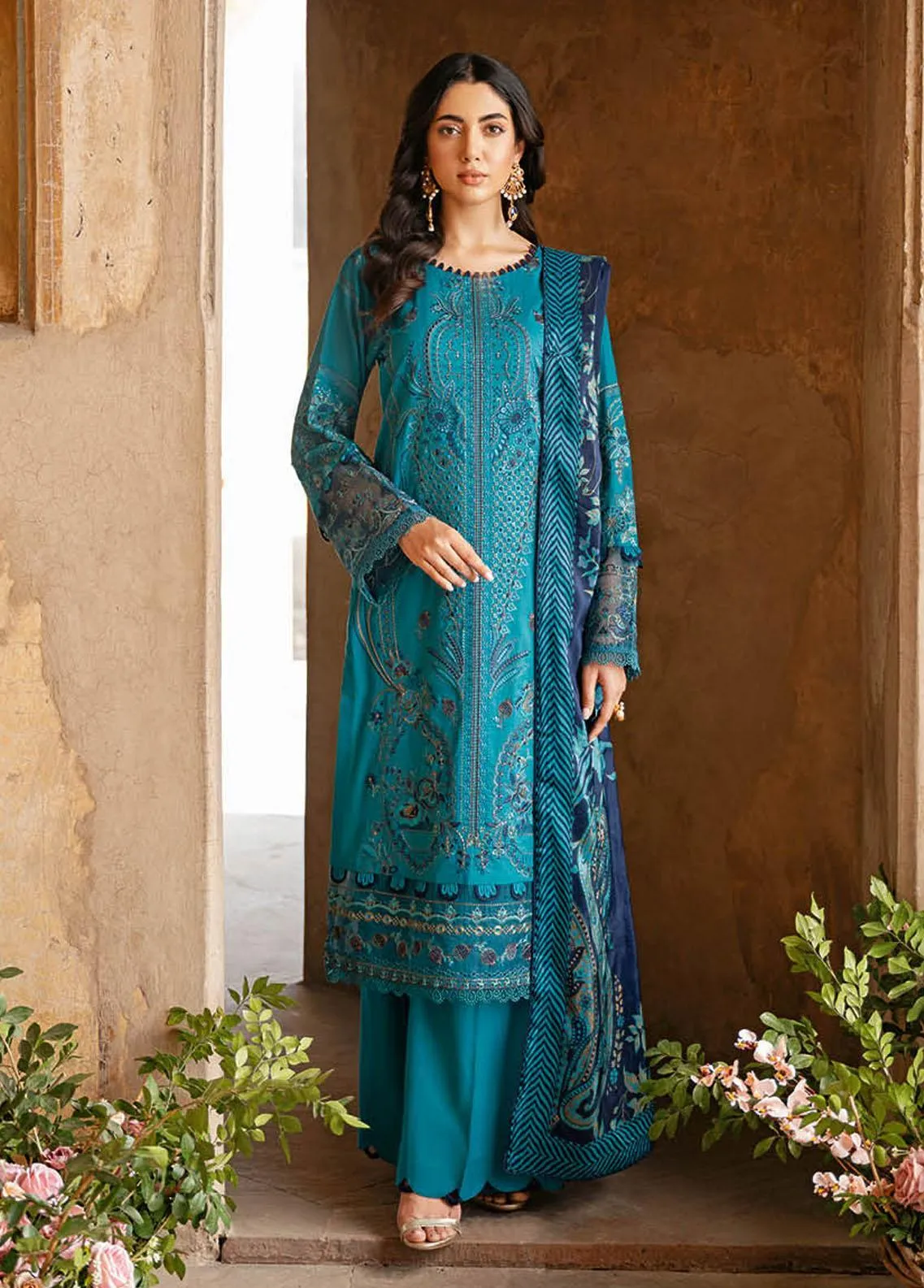 Andaaz By Ramsha Embroidered Lawn Unstitched 3 Piece Suit - 01