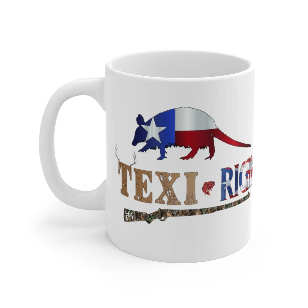 Armadillo Texi-Rican - White Ceramic Mug 11 or 15 oz