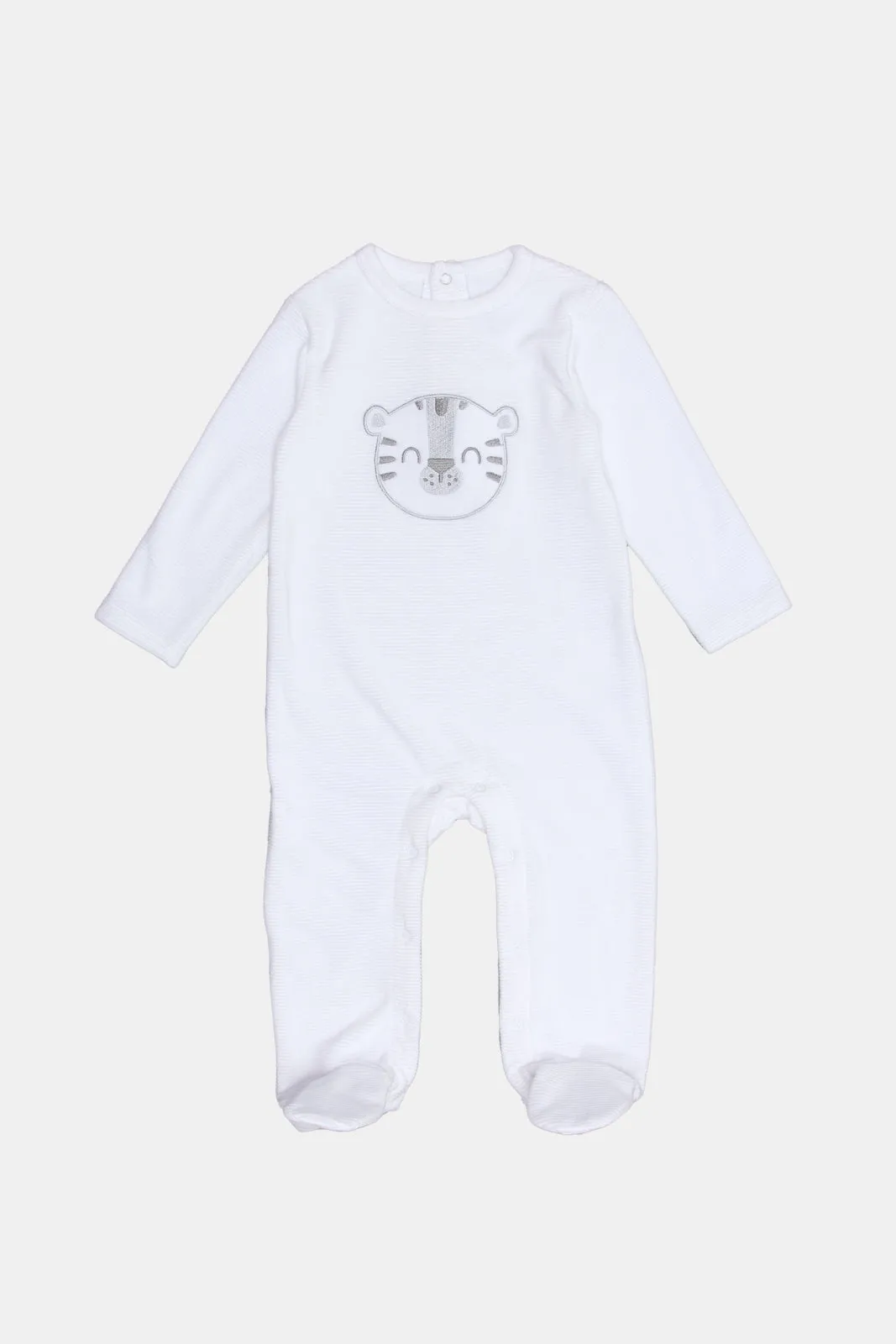 Babies White Embroidered Sleepsuit