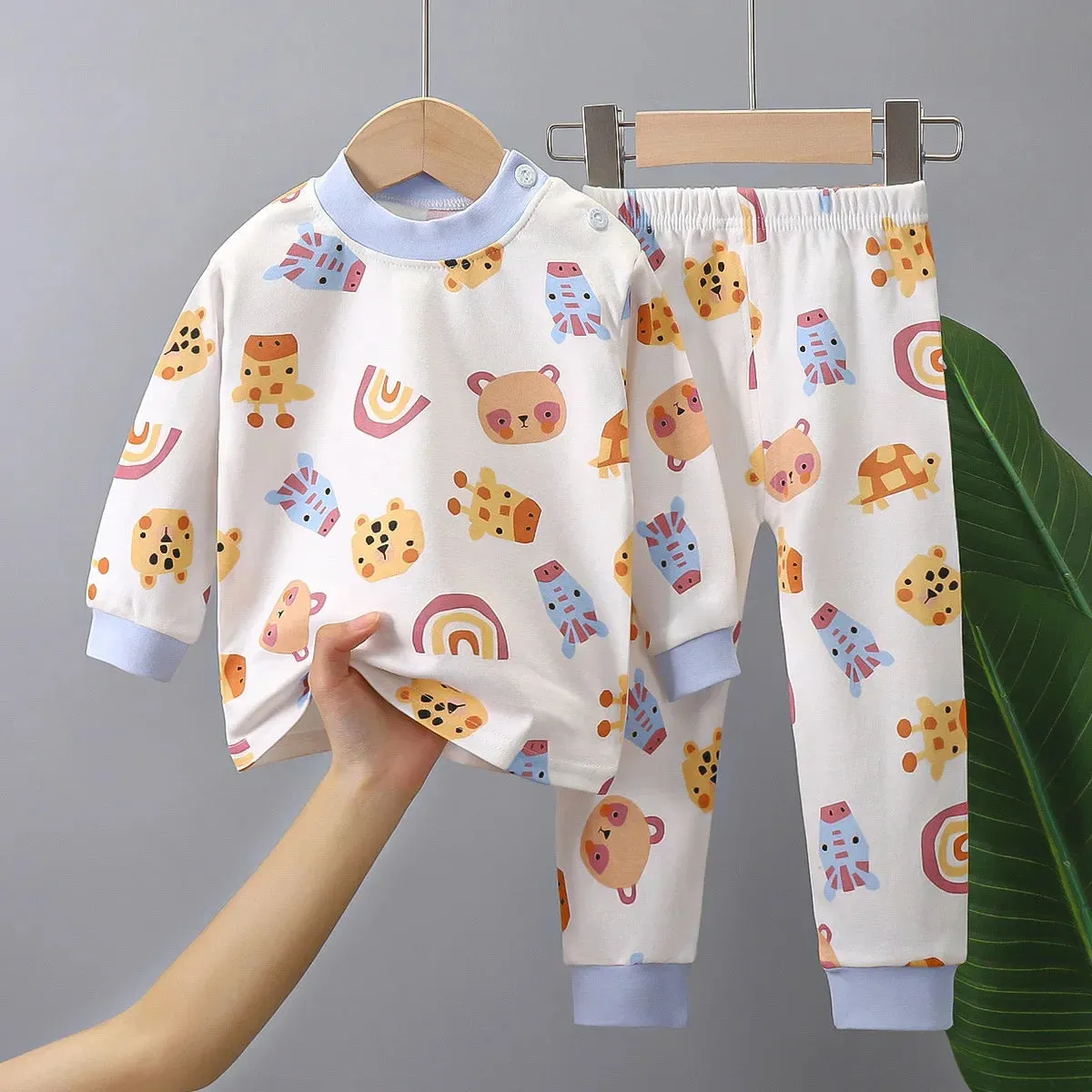 Baby Boys 2024 Dinosaur Cartoon Pajama Sleepwear Set