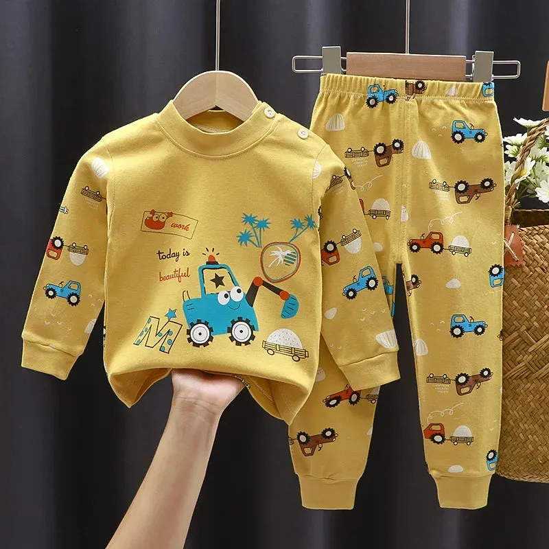 Baby Boys 2024 Dinosaur Cartoon Pajama Sleepwear Set