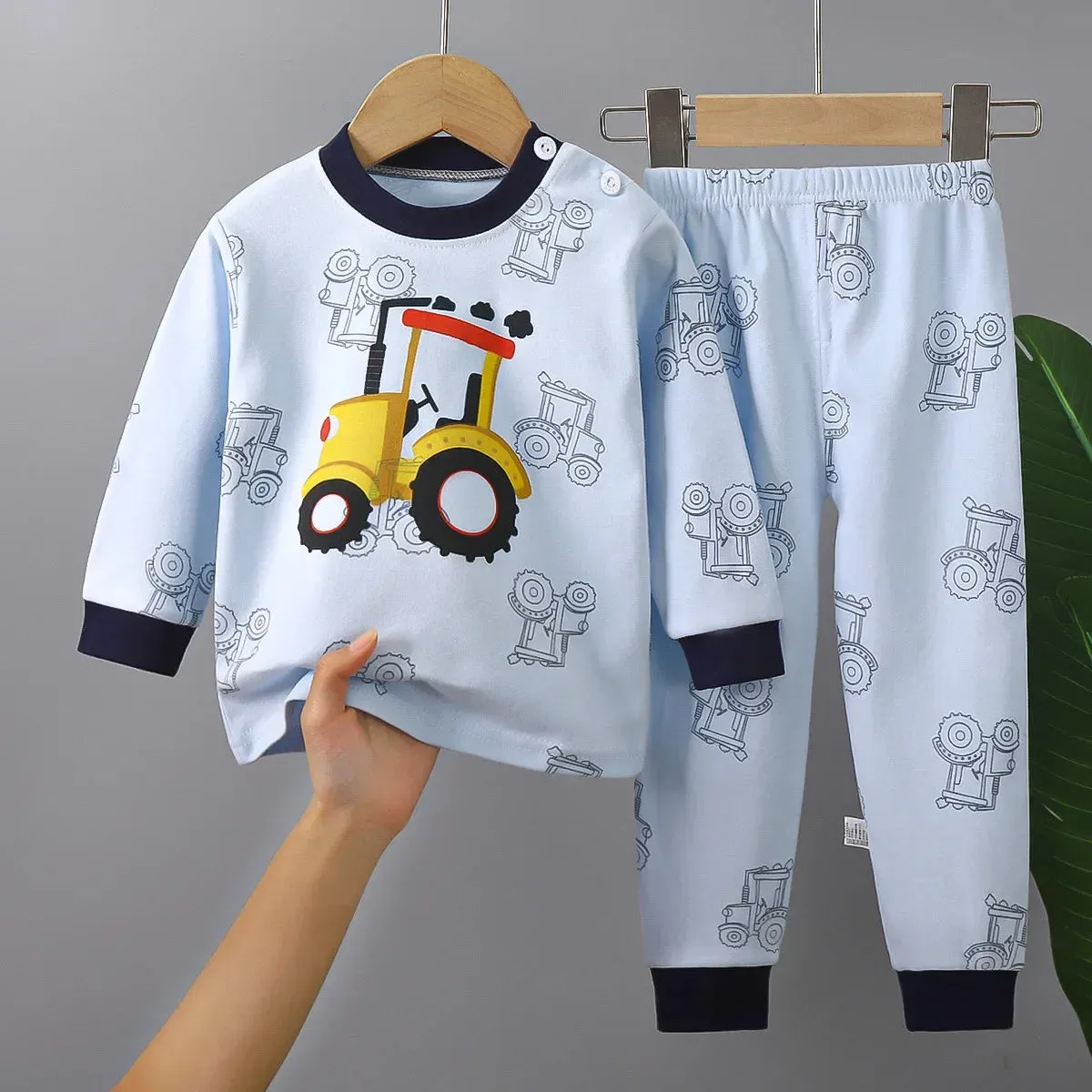 Baby Boys 2024 Dinosaur Cartoon Pajama Sleepwear Set