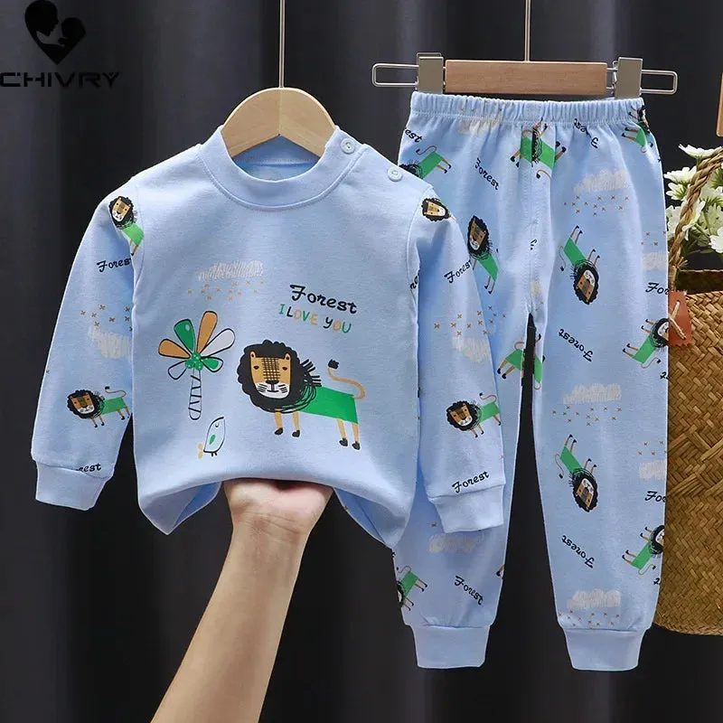 Baby Boys 2024 Dinosaur Cartoon Pajama Sleepwear Set