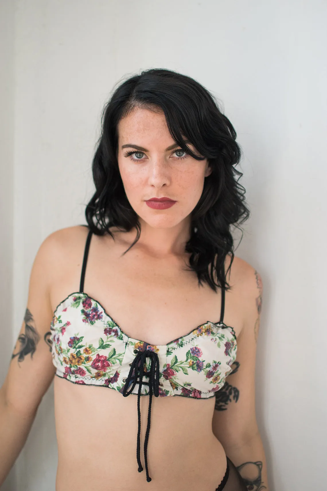 BACK IN STOCK Cardamine Lace Up Bralette in Original Rose