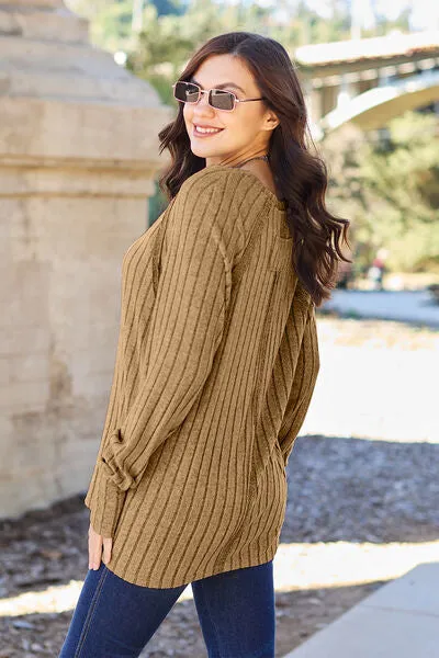 Back To Basics Long Sleeve Thumbhole Knit Top