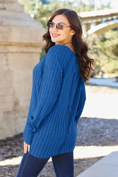 Back To Basics Long Sleeve Thumbhole Knit Top