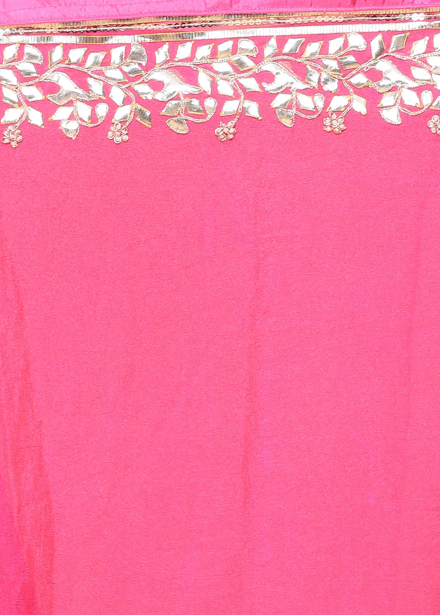 Bandhej Georgette Saree with Dori, Gota, Gota Patti, Pearl, Sequins work.