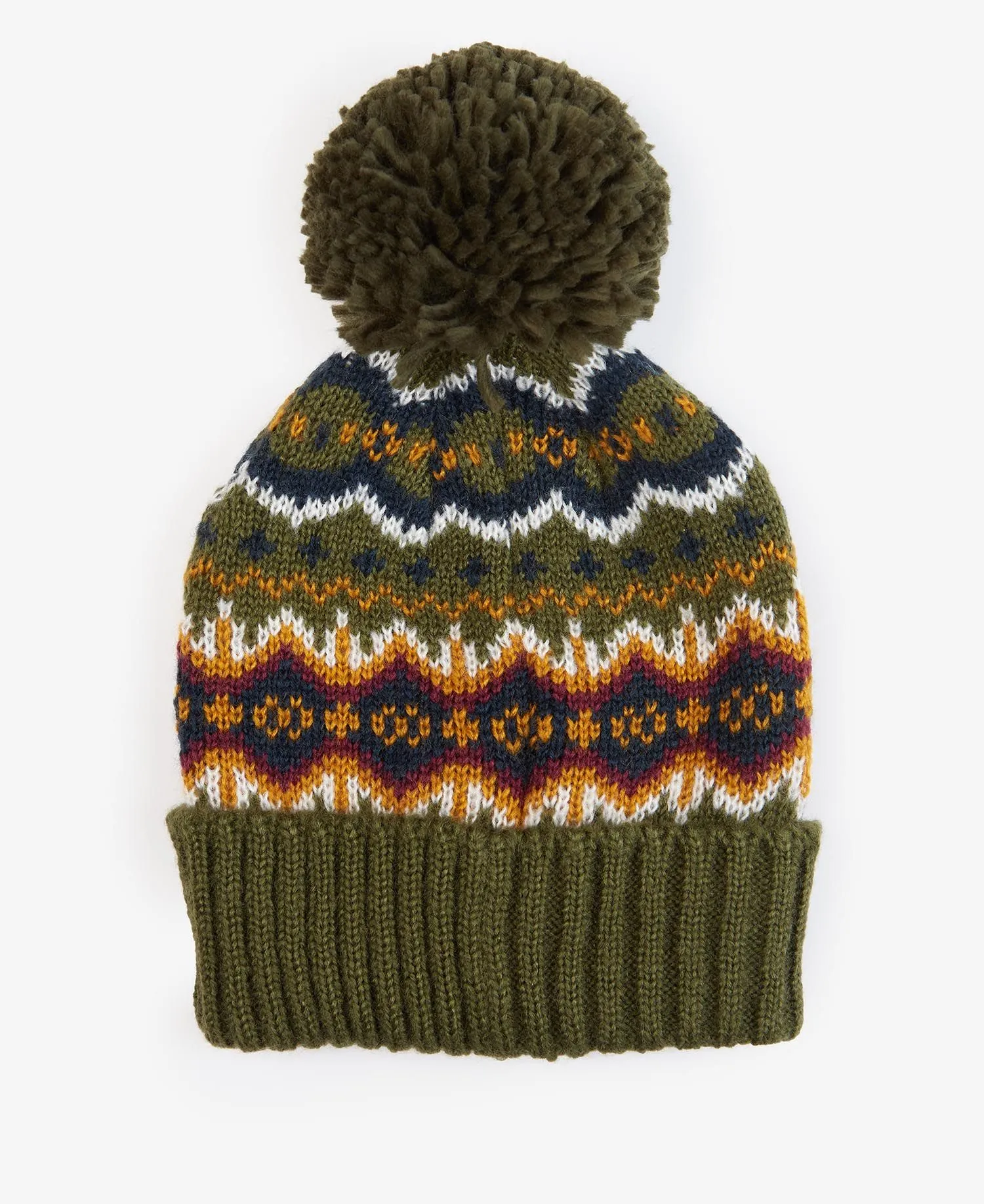 Barbour Mens 'Case' Fairisle Bobble Knit Beanie Hat