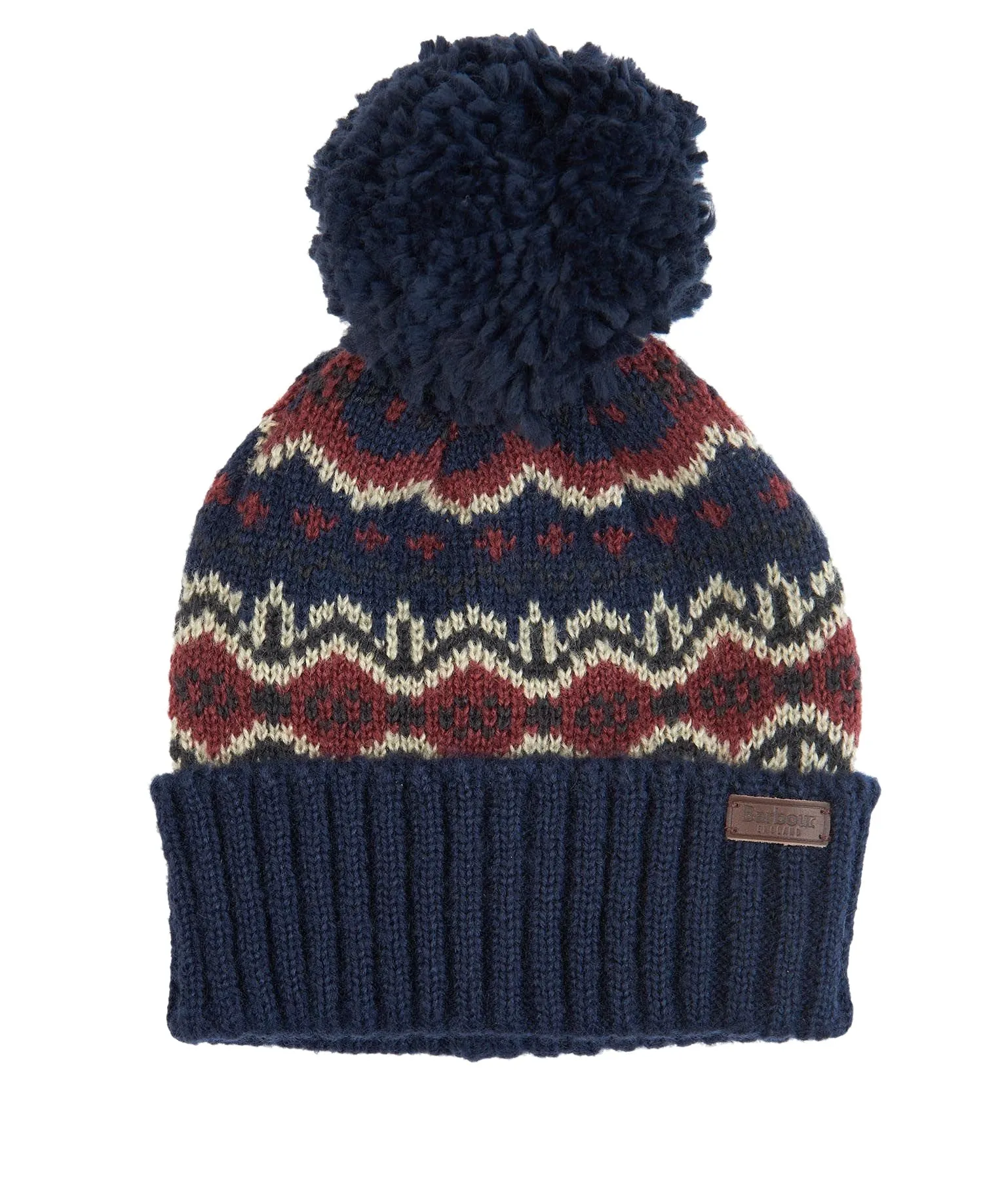 Barbour Mens 'Case' Fairisle Bobble Knit Beanie Hat