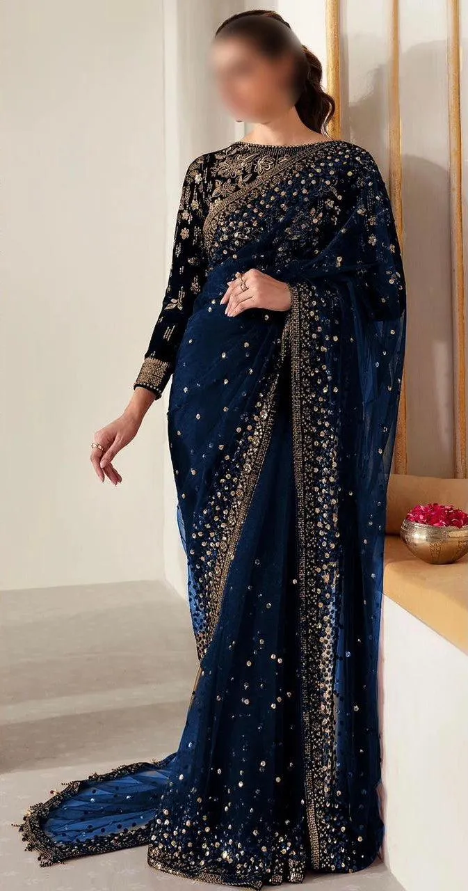 Baroque Net Saree