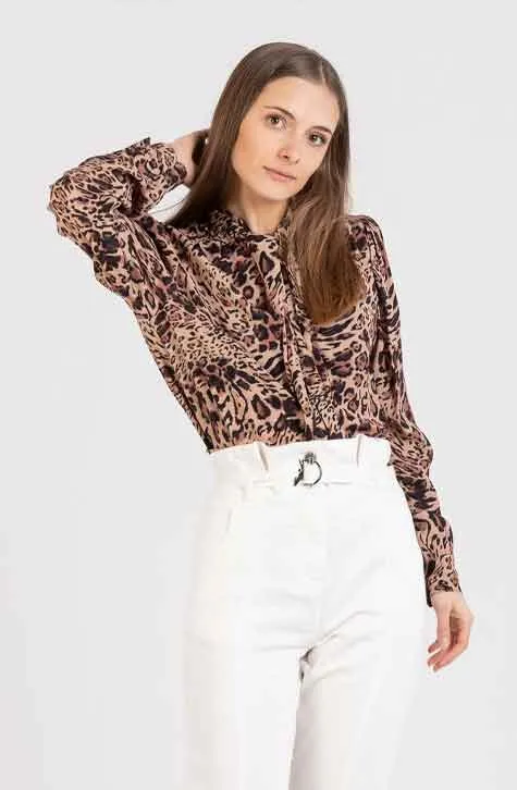 Beige Animalier Blouse