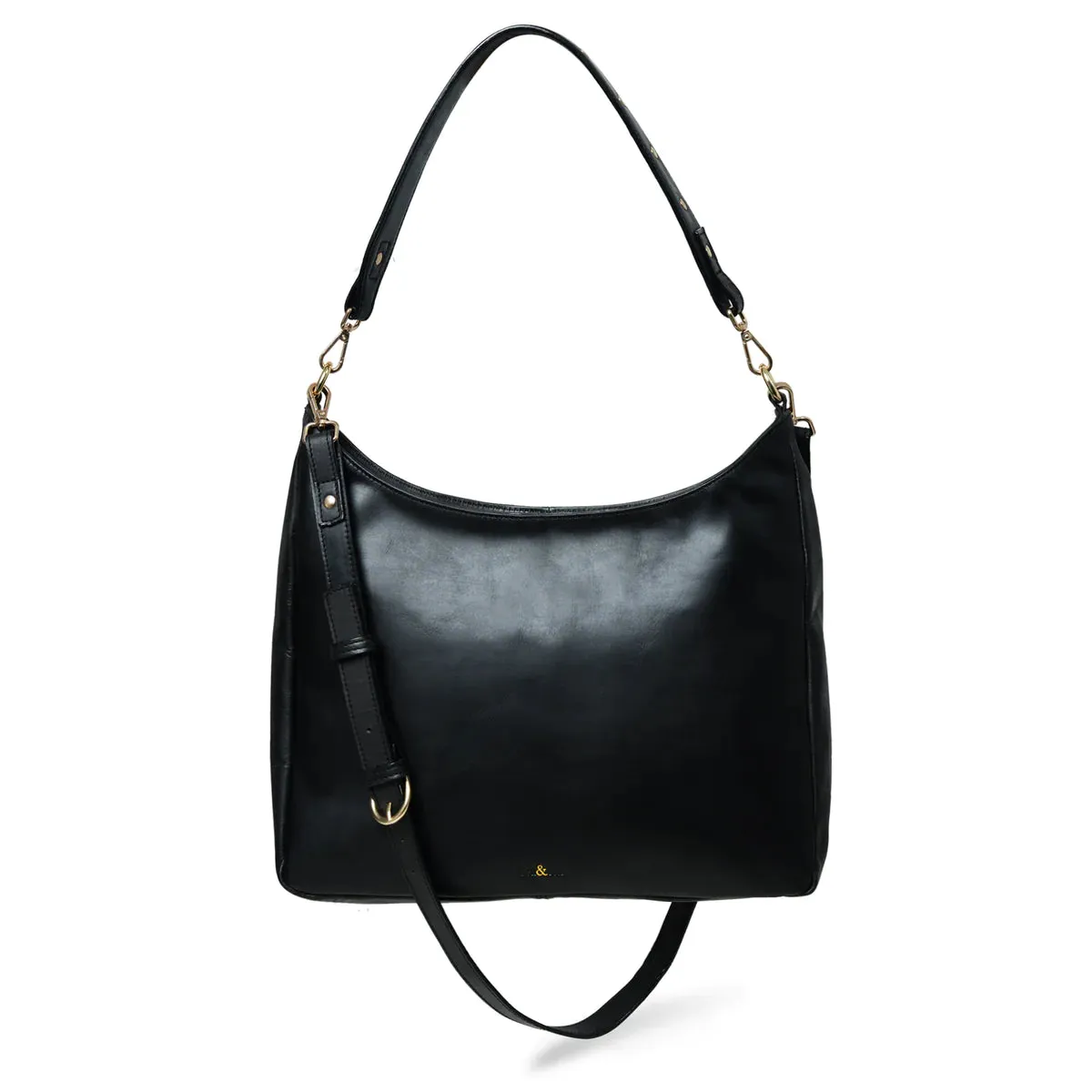 Bell & Fox Asam Hobo Bag-Black Leather