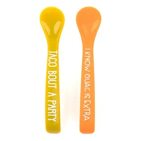 bella tunno silicone spoon set - taco party   guac is extra