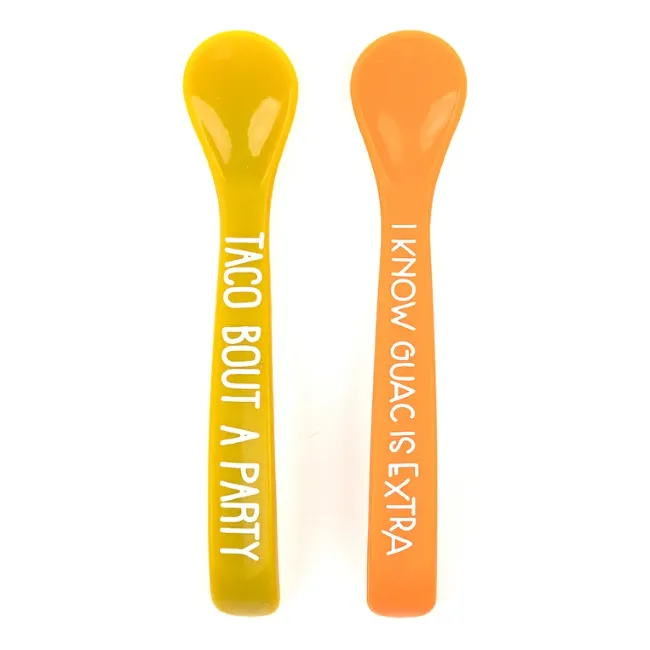 bella tunno silicone spoon set - taco party   guac is extra