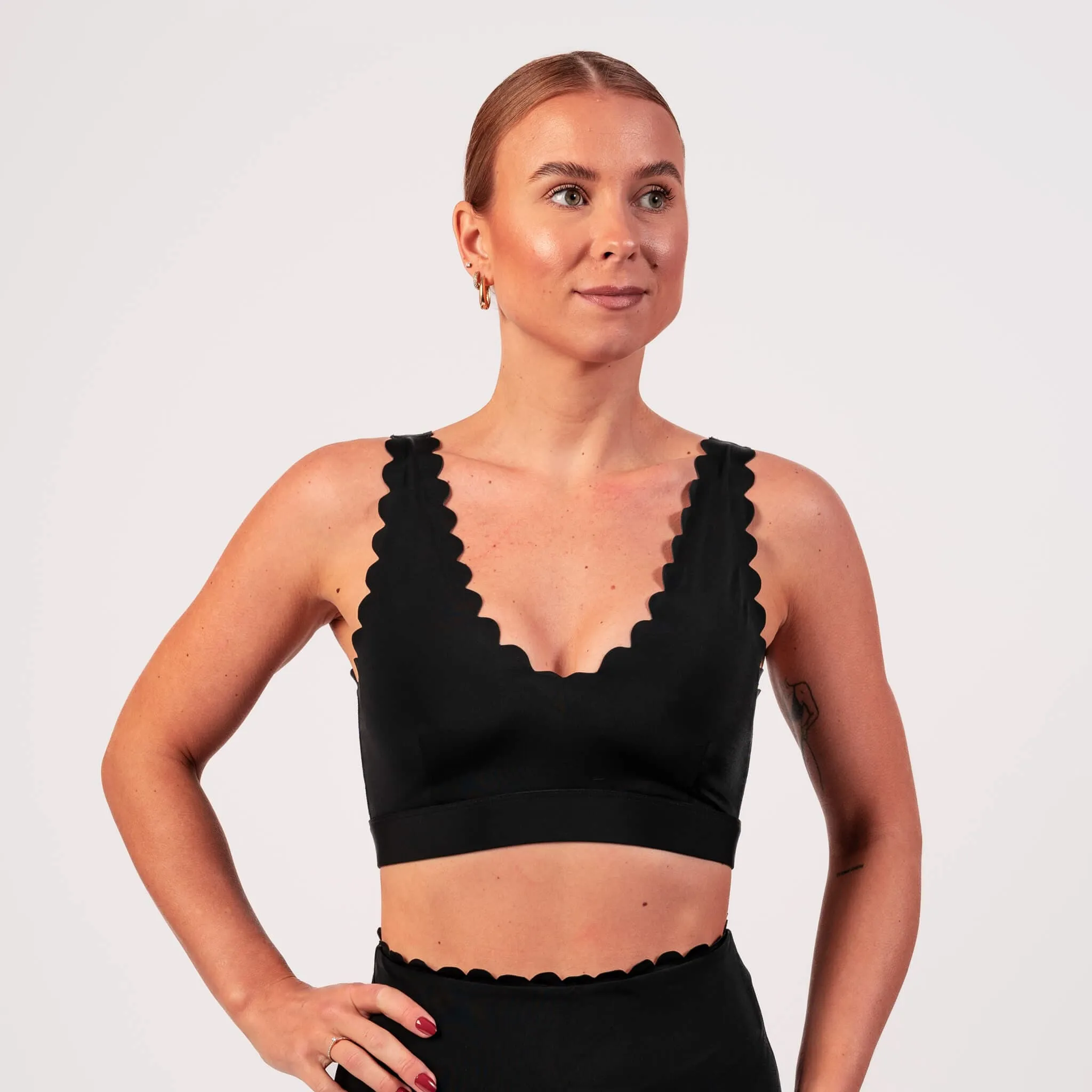 Black Wave Bikini Top