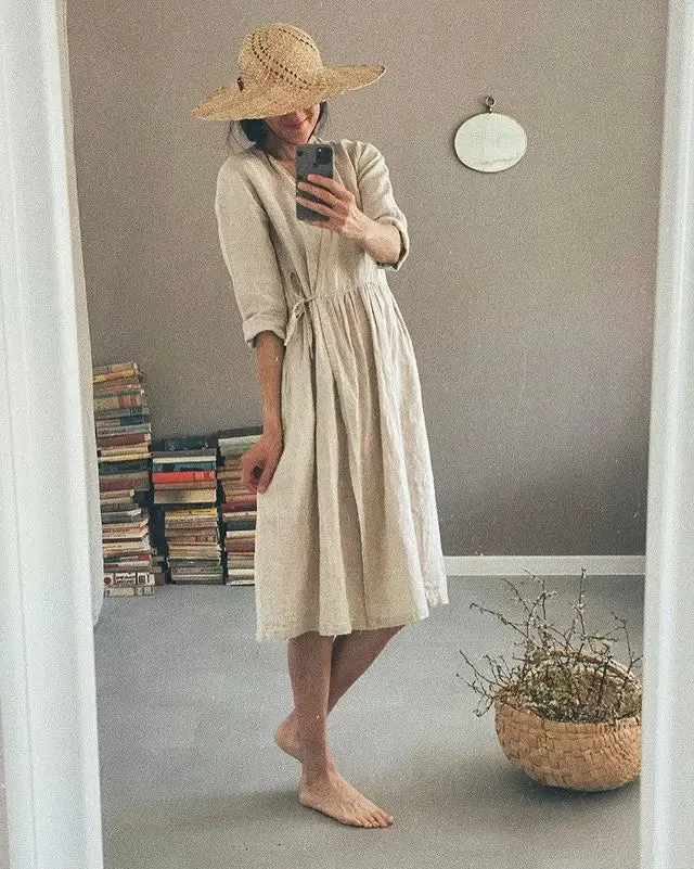 Black Wrap Linen Dress by Simply Grey Life