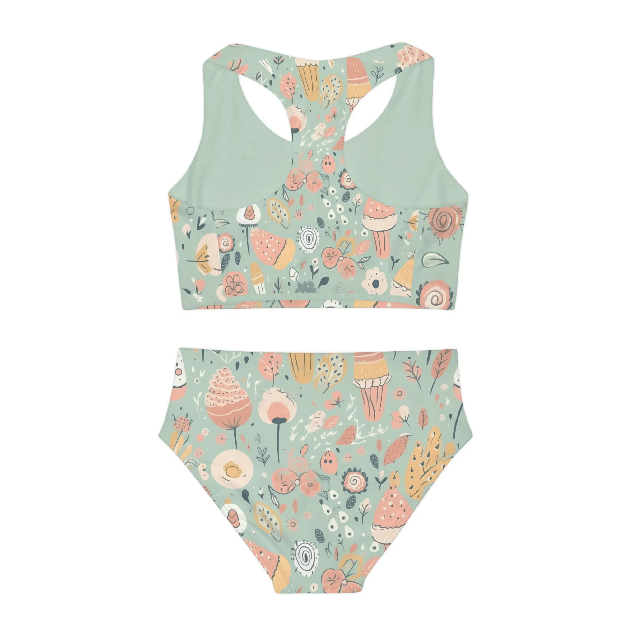 Blooming Petals Girls Two Piece Swimsuit