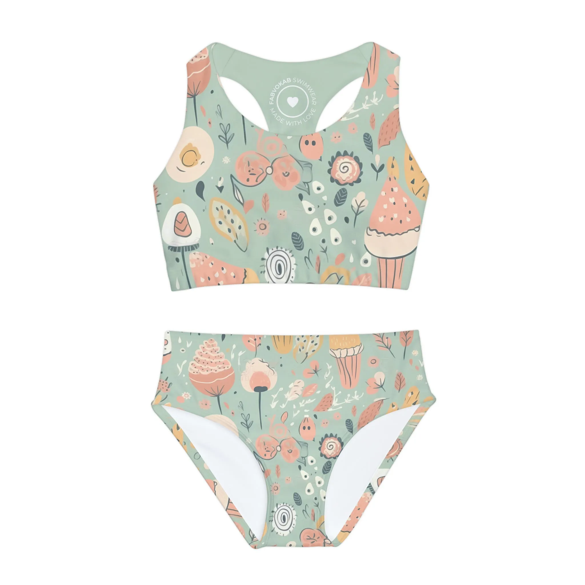 Blooming Petals Girls Two Piece Swimsuit