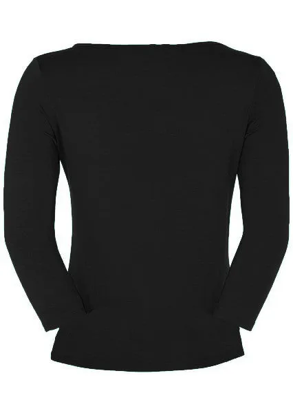 Boat Neck Top Black