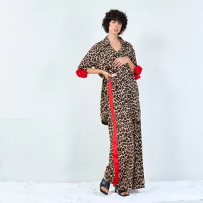 Bold leopard print lounge set wholesale